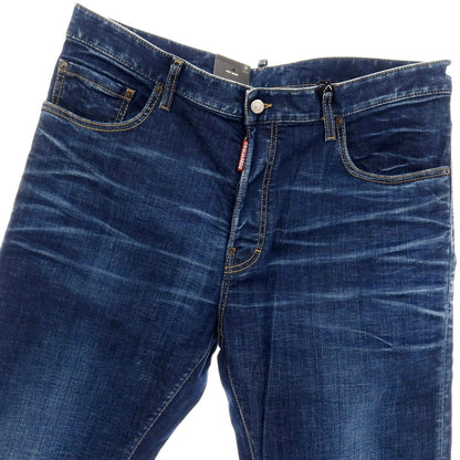 【新品】ディースクエアード DSQUARED2 642 JEAN ストレッチ コットン デニムパンツ ジーンズ ネイビー【サイズ56】【 状態ランクN 】【 メンズ 】