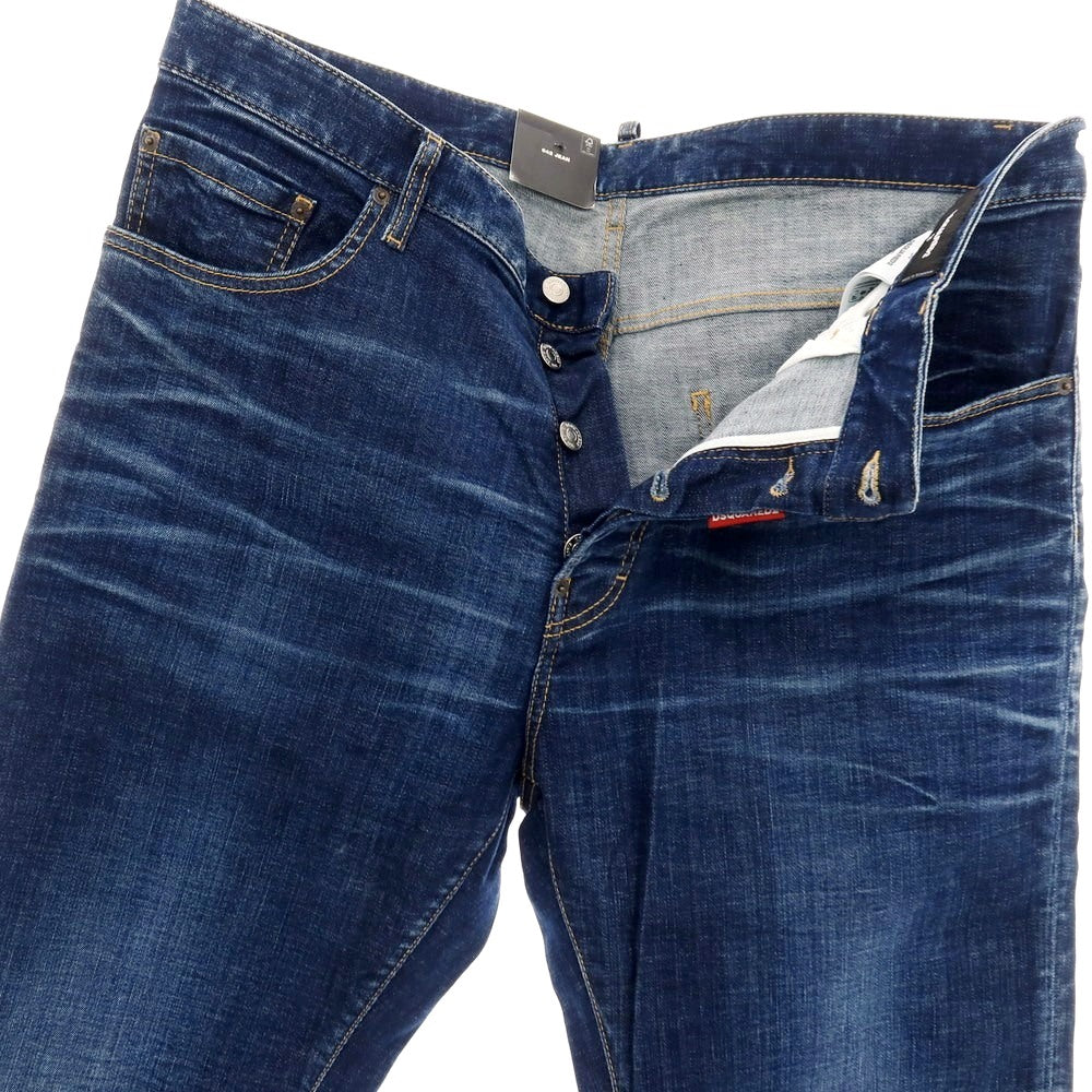 【新品】ディースクエアード DSQUARED2 642 JEAN ストレッチ コットン デニムパンツ ジーンズ ネイビー【サイズ56】【 状態ランクN 】【 メンズ 】