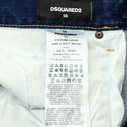 【新品】ディースクエアード DSQUARED2 642 JEAN ストレッチ コットン デニムパンツ ジーンズ ネイビー【サイズ56】【 状態ランクN 】【 メンズ 】