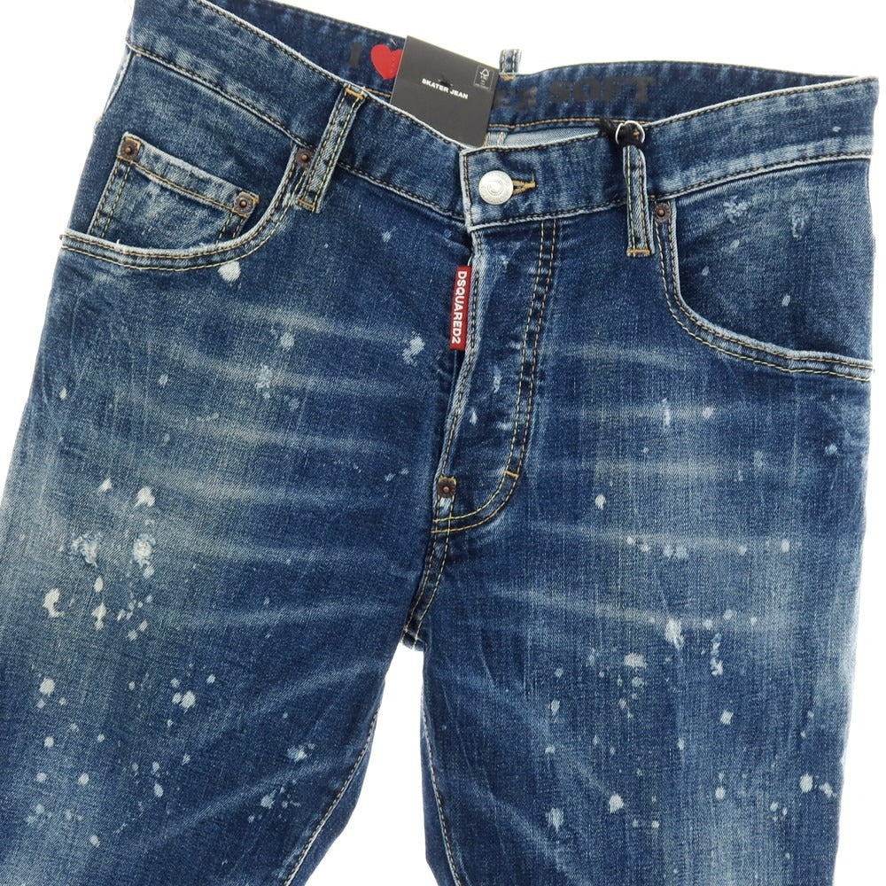 【新品】ディースクエアード DSQUARED2 SKATER JEAN ストレッチ コットン デニムパンツ ジーンズ ネイビー【サイズ44】【 状態ランクN 】【 メンズ 】