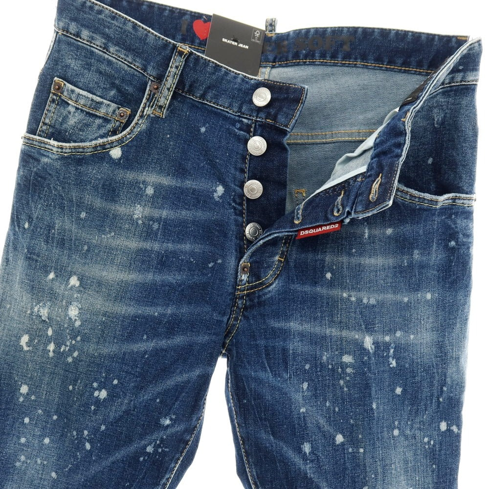 【新品】ディースクエアード DSQUARED2 SKATER JEAN ストレッチ コットン デニムパンツ ジーンズ ネイビー【サイズ44】【 状態ランクN 】【 メンズ 】