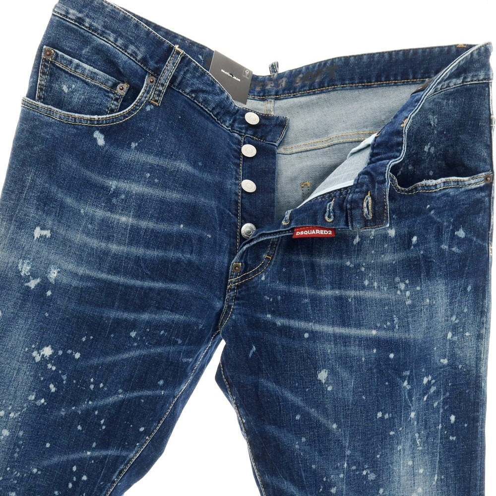 【新品】ディースクエアード DSQUARED2 SKATER JEAN ストレッチ コットン デニムパンツ ジーンズ ネイビー【サイズ56】【 状態ランクN 】【 メンズ 】