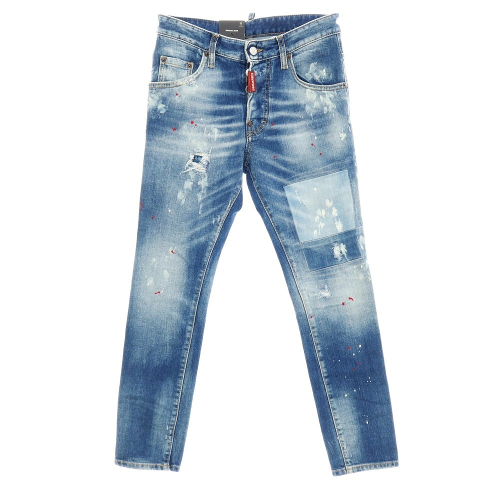 【新品】ディースクエアード DSQUARED2 SKATER JEAN ストレッチ コットン デニムパンツ ジーンズ ネイビー【サイズ42】【 状態ランクN 】【 メンズ 】