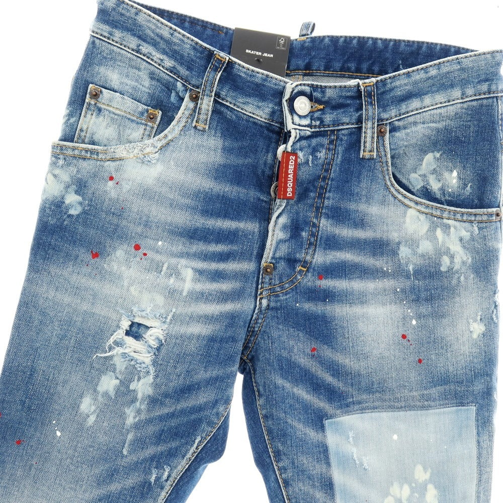【新品】ディースクエアード DSQUARED2 SKATER JEAN ストレッチ コットン デニムパンツ ジーンズ ネイビー【サイズ42】【 状態ランクN 】【 メンズ 】