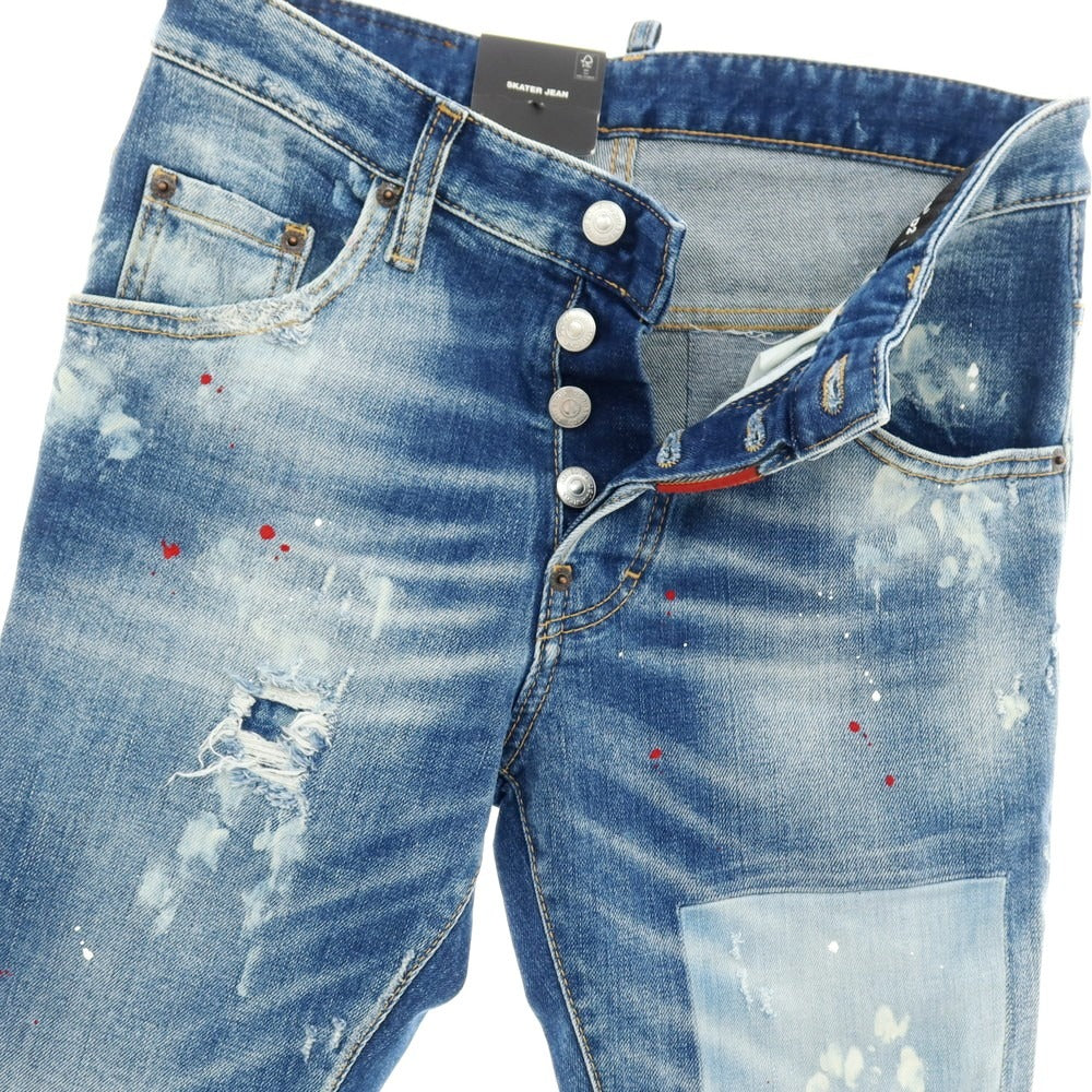 【SALE10%OFF/返品不可】【新品】ディースクエアード DSQUARED2 SKATER JEAN ストレッチ コットン デニムパンツ ジーンズ ネイビー【 サイズ42 】【 状態ランクN 】【 メンズ 】