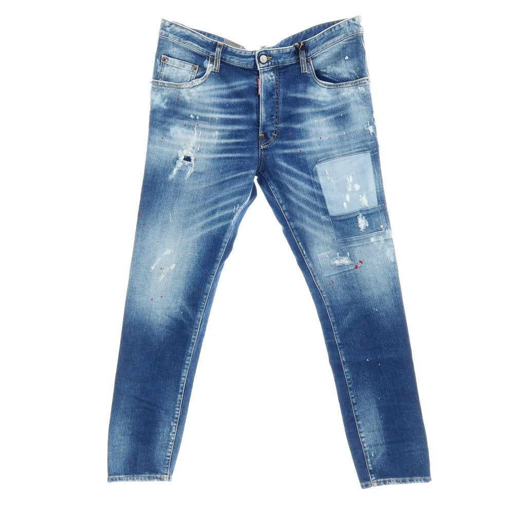 【新品】ディースクエアード DSQUARED2 SKATER JEAN ストレッチ コットン デニムパンツ ジーンズ ネイビー【サイズ56】【 状態ランクN 】【 メンズ 】