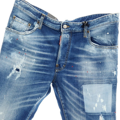 【新品】ディースクエアード DSQUARED2 SKATER JEAN ストレッチ コットン デニムパンツ ジーンズ ネイビー【サイズ56】【 状態ランクN 】【 メンズ 】