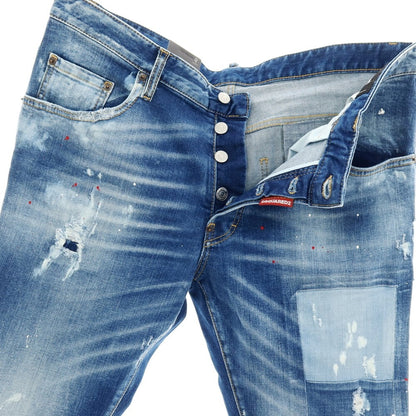 【新品】ディースクエアード DSQUARED2 SKATER JEAN ストレッチ コットン デニムパンツ ジーンズ ネイビー【サイズ56】【 状態ランクN 】【 メンズ 】