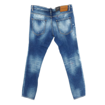 【新品】ディースクエアード DSQUARED2 SKATER JEAN ストレッチ コットン デニムパンツ ジーンズ ネイビー【サイズ56】【 状態ランクN 】【 メンズ 】