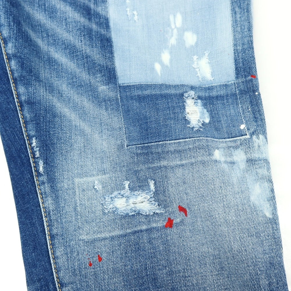 【新品】ディースクエアード DSQUARED2 SKATER JEAN ストレッチ コットン デニムパンツ ジーンズ ネイビー【サイズ56】【 状態ランクN 】【 メンズ 】
