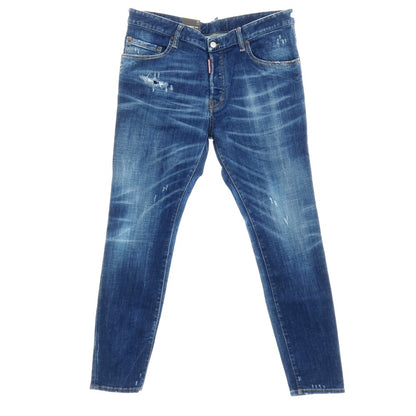 【新品】ディースクエアード DSQUARED2 SUPER TWINKY JEAN ストレッチ コットンポリエステル デニムパンツ ジーンズ ネイビー【サイズ54】【 状態ランクN 】【 メンズ 】