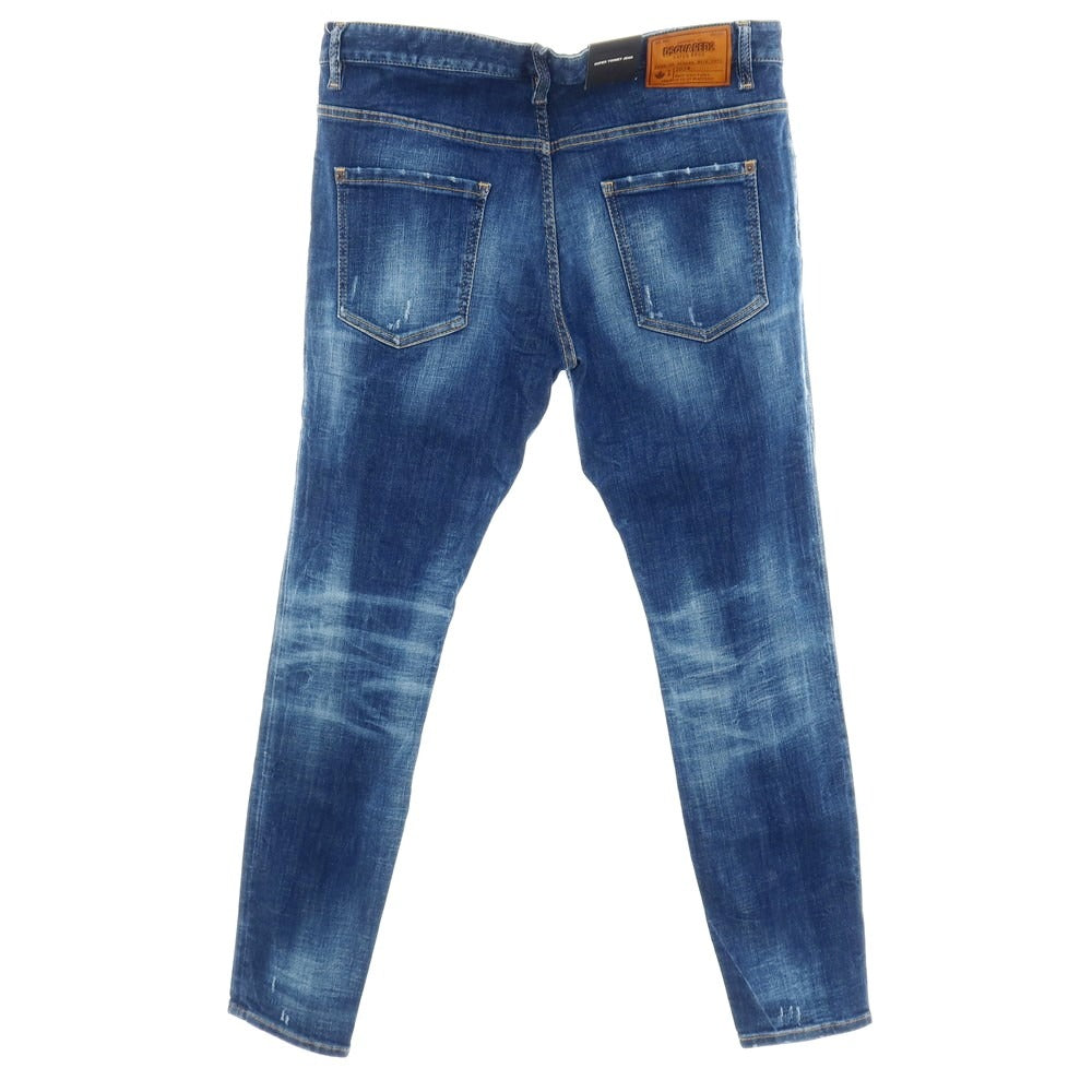 【新品】ディースクエアード DSQUARED2 SUPER TWINKY JEAN ストレッチ コットンポリエステル デニムパンツ ジーンズ ネイビー【サイズ54】【 状態ランクN 】【 メンズ 】