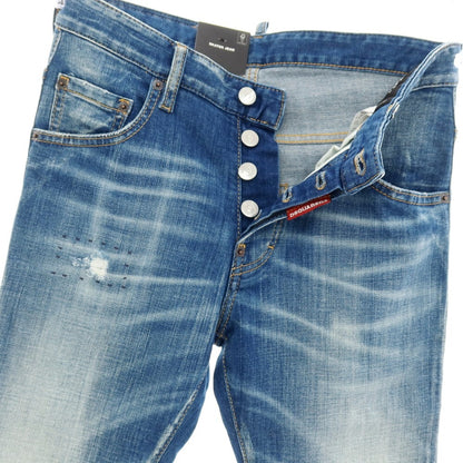 【新品】ディースクエアード DSQUARED2 SKATER JEAN ストレッチ コットン デニムパンツ ジーンズ ネイビー【サイズ42】【 状態ランクN 】【 メンズ 】