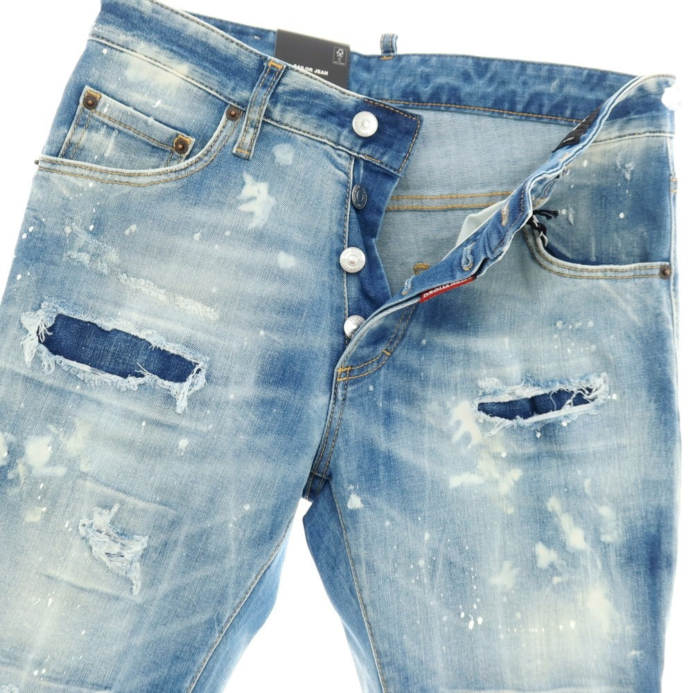 【新品】ディースクエアード DSQUARED2 SAILOR JEAN ストレッチ コットンポリエステル デニムパンツ ジーンズ ブルー【サイズ42】【 状態ランクN 】【 メンズ 】