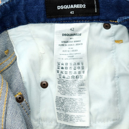 【新品】ディースクエアード DSQUARED2 642 JEAN ストレッチ コットン バックレースアップ デニムパンツ ジーンズ ネイビー【サイズ42】【 状態ランクN 】【 メンズ 】