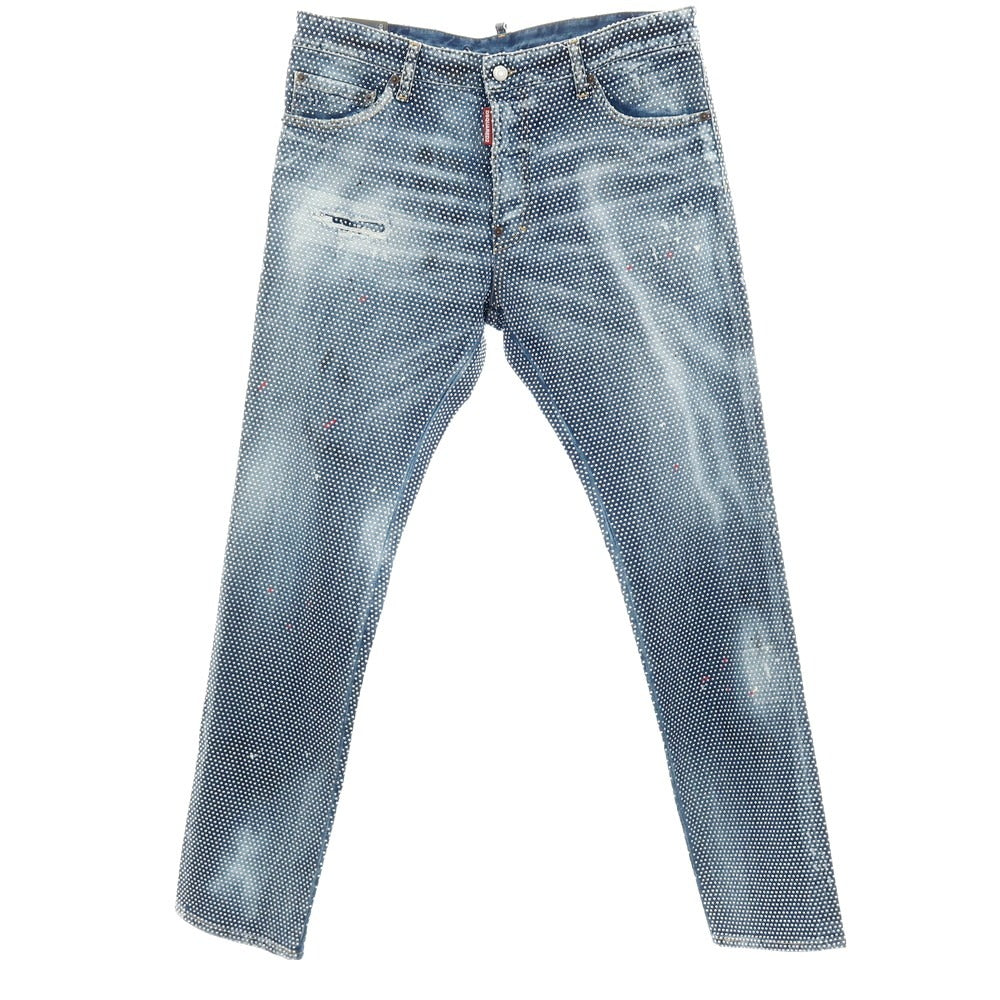 【新品】ディースクエアード DSQUARED2 COOL GUY JEAN ストレッチ コットン スタッズ デニムパンツ ジーンズ ネイビー【サイズ52】【 状態ランクN 】【 メンズ 】