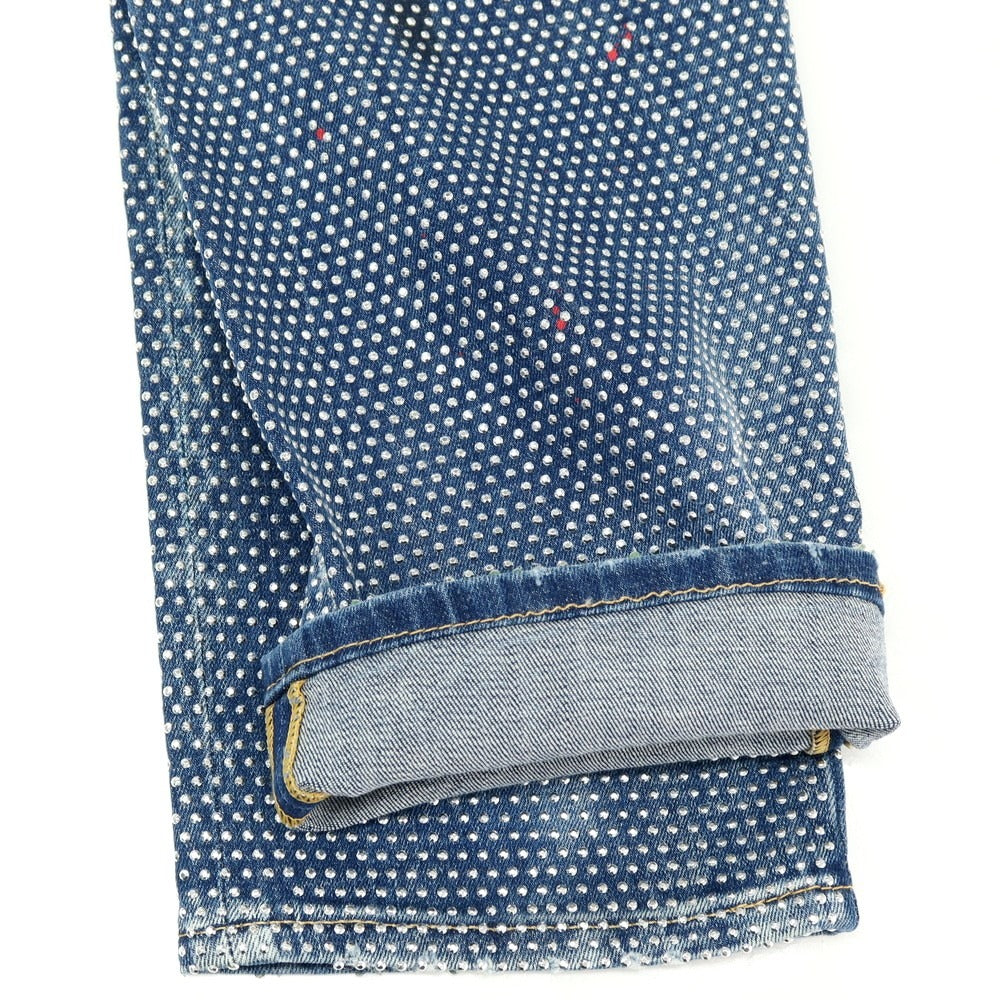 【新品】ディースクエアード DSQUARED2 COOL GUY JEAN ストレッチ コットン スタッズ デニムパンツ ジーンズ ネイビー【サイズ52】【 状態ランクN 】【 メンズ 】