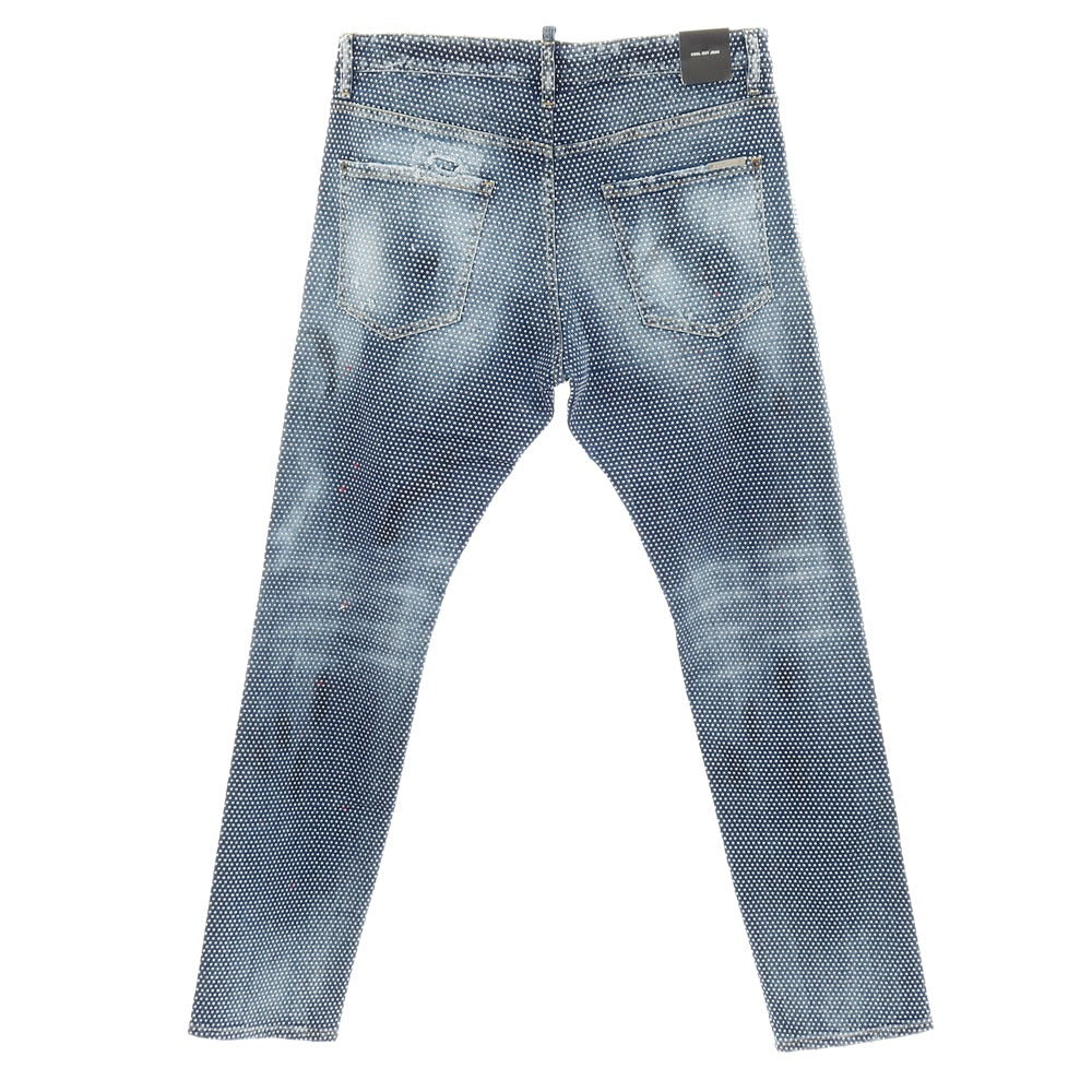 【新品】ディースクエアード DSQUARED2 COOL GUY JEAN ストレッチ コットン スタッズ デニムパンツ ジーンズ ネイビー【サイズ52】【 状態ランクN 】【 メンズ 】