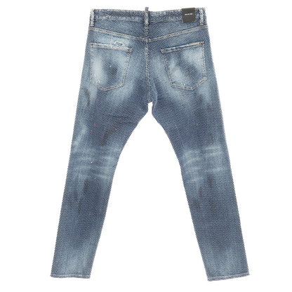 【新品】ディースクエアード DSQUARED2 COOL GUY JEAN ストレッチ コットン スタッズ デニムパンツ ジーンズ ネイビー【サイズ52】【 状態ランクN 】【 メンズ 】