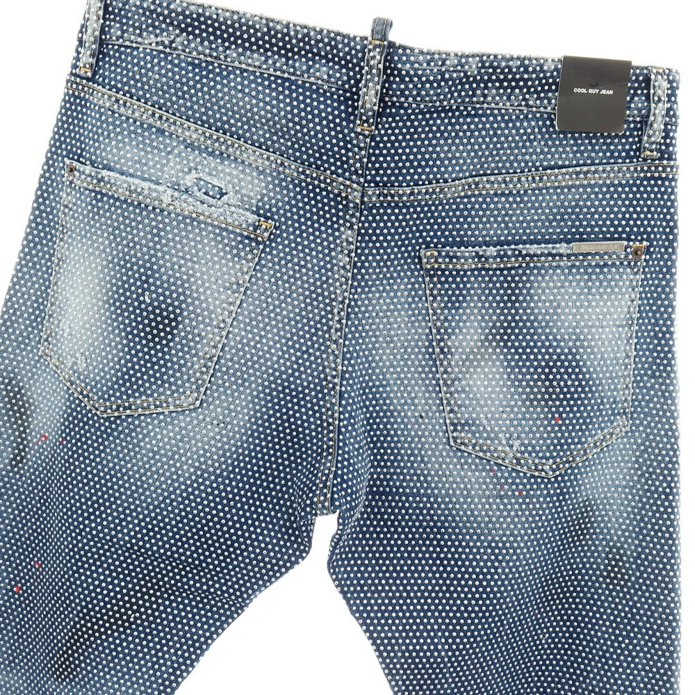 【新品】ディースクエアード DSQUARED2 COOL GUY JEAN ストレッチ コットン スタッズ デニムパンツ ジーンズ ネイビー【サイズ52】【 状態ランクN 】【 メンズ 】