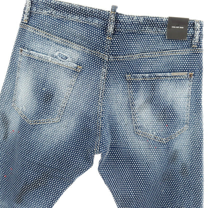 【新品】ディースクエアード DSQUARED2 COOL GUY JEAN ストレッチ コットン スタッズ デニムパンツ ジーンズ ネイビー【サイズ52】【 状態ランクN 】【 メンズ 】