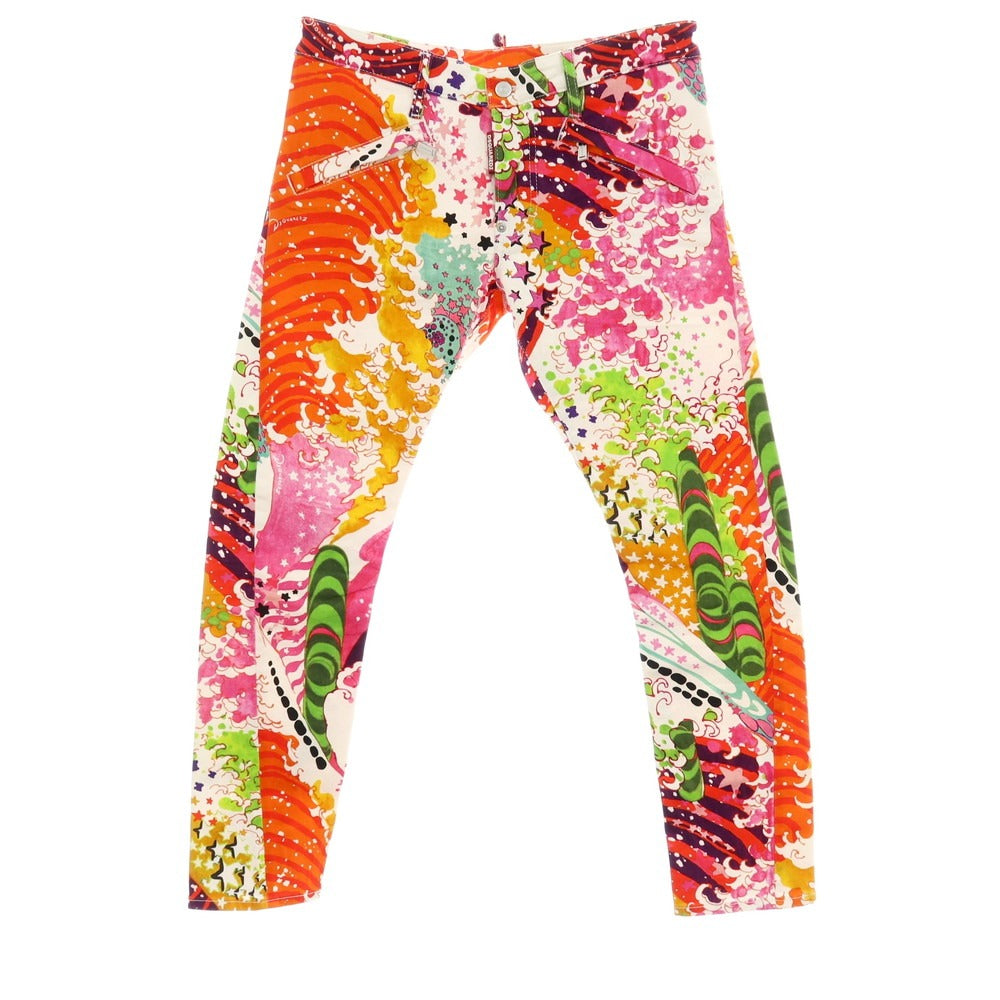 【SALE10%OFF/返品不可】【新品】ディースクエアード DSQUARED2 Psychedelic Dreams Sexy ストレッチ コットン デニムパンツ S71LB1431 マルチカラー【 サイズ46 】【 状態ランクN 】【 メンズ 】