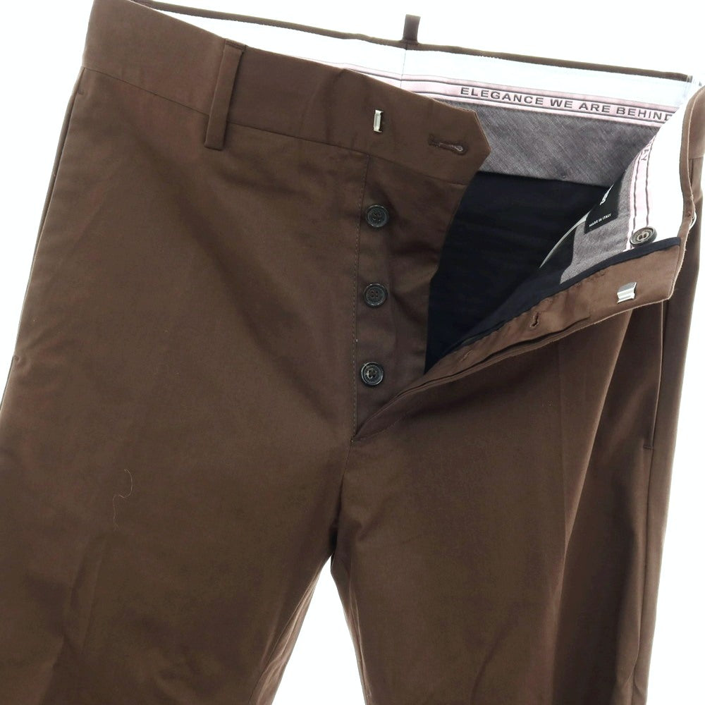 【SALE10%OFF/返品不可】【新品】ディースクエアード DSQUARED2 Panama Pant ストレッチ コットン カジュアルスラックスパンツ S71KB0588 ブラウン【 サイズ42 】【 状態ランクN 】【 メンズ 】