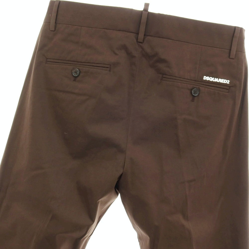 【SALE10%OFF/返品不可】【新品】ディースクエアード DSQUARED2 Panama Pant ストレッチ コットン カジュアルスラックスパンツ S71KB0588 ブラウン【 サイズ46 】【 状態ランクN 】【 メンズ 】