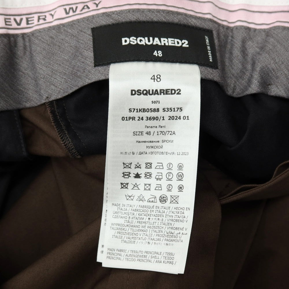 【SALE10%OFF/返品不可】【新品】ディースクエアード DSQUARED2 Panama Pant ストレッチ コットン カジュアルスラックスパンツ S71KB0588 ブラウン【 サイズ48 】【 状態ランクN 】【 メンズ 】