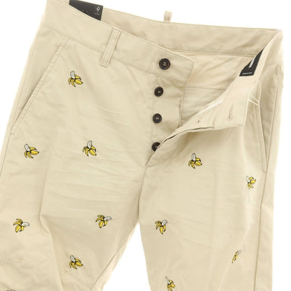 【新品】ディースクエアード DSQUARED2 Fruit Embroidery SEXY CHINO PANT コットン バナナ チノパンツ ベージュ【サイズ42】【 状態ランクN 】【 メンズ 】