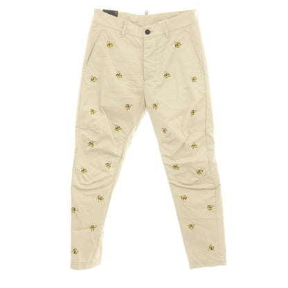 【SALE10%OFF/返品不可】【新品】ディースクエアード DSQUARED2 Fruit Embroidery SEXY CHINO PANT コットン バナナ チノパンツ ベージュ【 サイズ44 】【 状態ランクN 】【 メンズ 】