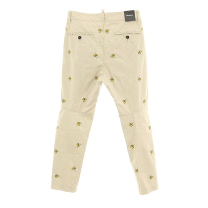 【SALE10%OFF/返品不可】【新品】ディースクエアード DSQUARED2 Fruit Embroidery SEXY CHINO PANT コットン バナナ チノパンツ ベージュ【 サイズ44 】【 状態ランクN 】【 メンズ 】