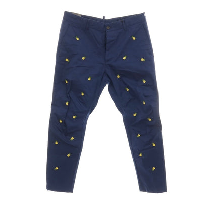 【新品】ディースクエアード DSQUARED2 Fruit Embroidery SEXY CHINO PANT コットン パイナップル チノパンツ ネイビー【サイズ52】【 状態ランクN 】【 メンズ 】