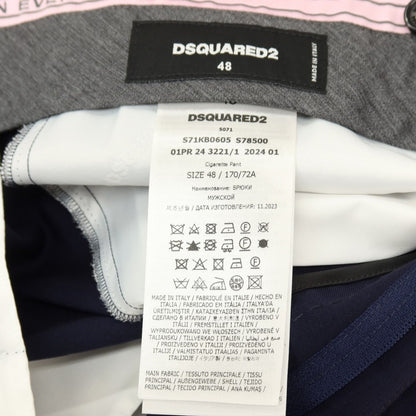 【新品】ディースクエアード DSQUARED2 CIGARETTE PANT ウール ドレススラックスパンツ ネイビー【サイズ48】【 状態ランクN 】【 メンズ 】
