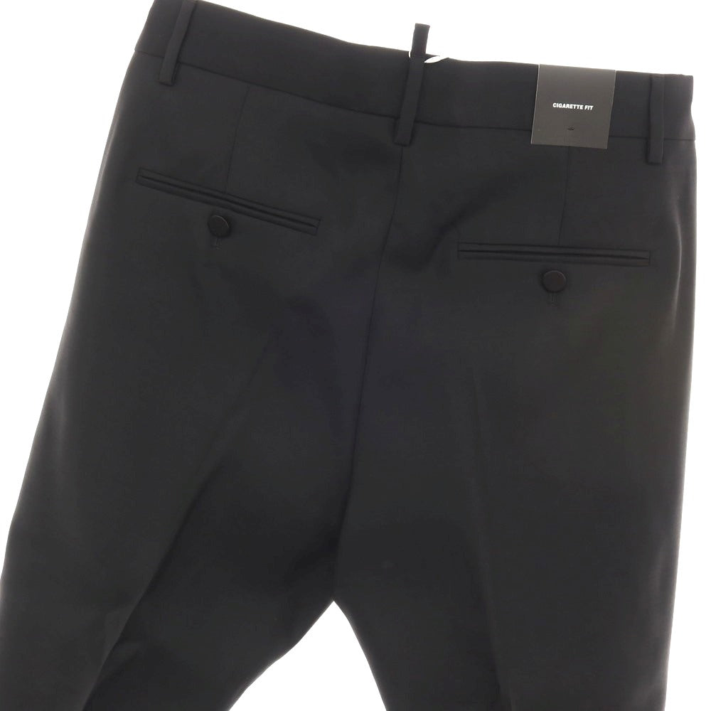 【SALE50%OFF/返品不可】【新品アウトレット】ディースクエアード DSQUARED2 CIGARETTE PANT ウールシルク ドレススラックスパンツ ブラック【 サイズ46 】【 状態ランクN- 】【 メンズ 】