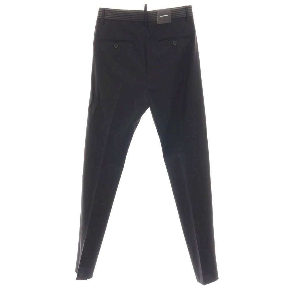 【新品】ディースクエアード DSQUARED2 CIGARETTE PANT ストレッチ ウール カジュアルスラックスパンツ ブラック【サイズ42】【 状態ランクN 】【 メンズ 】