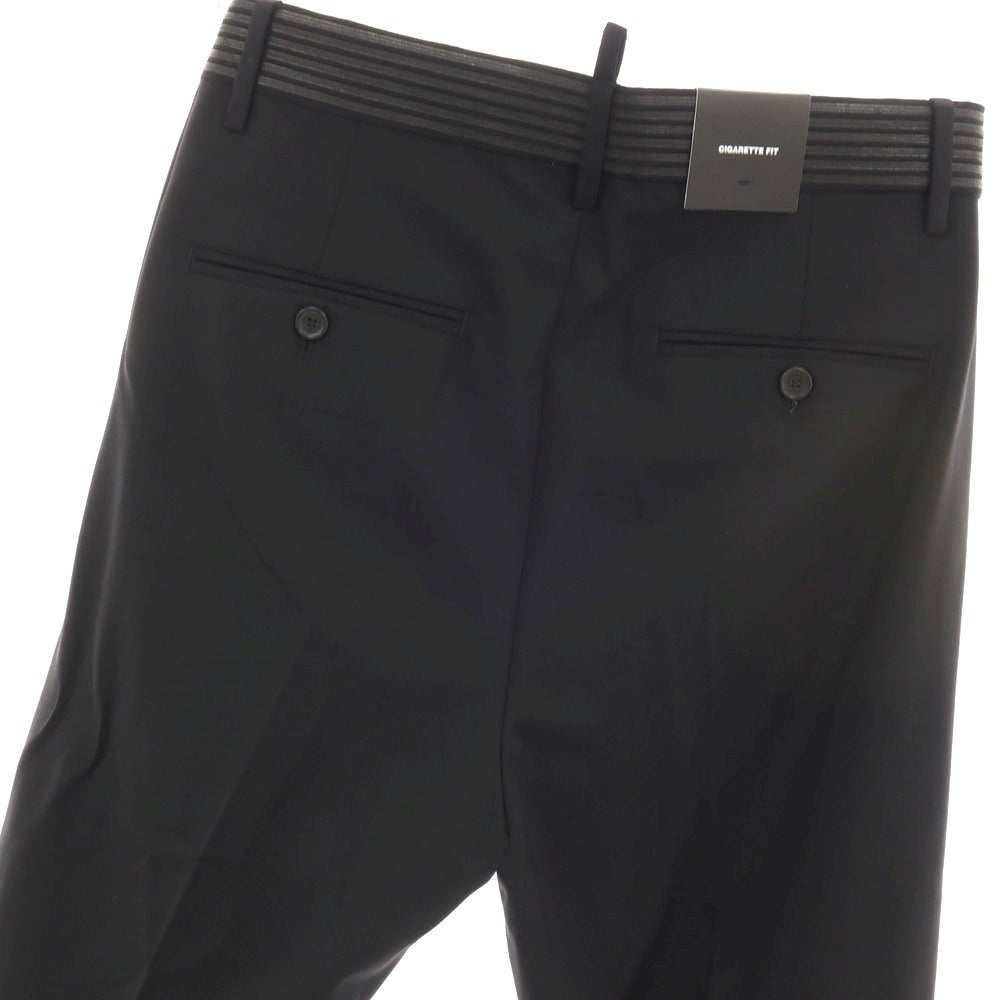 【新品】ディースクエアード DSQUARED2 CIGARETTE PANT ストレッチ ウール カジュアルスラックスパンツ ブラック【サイズ42】【 状態ランクN 】【 メンズ 】