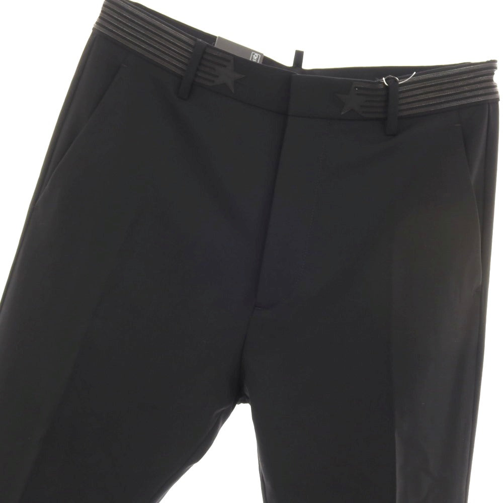 【新品】ディースクエアード DSQUARED2 CIGARETTE PANT ストレッチ ウール カジュアルスラックスパンツ ブラック【サイズ48】【 状態ランクN 】【 メンズ 】