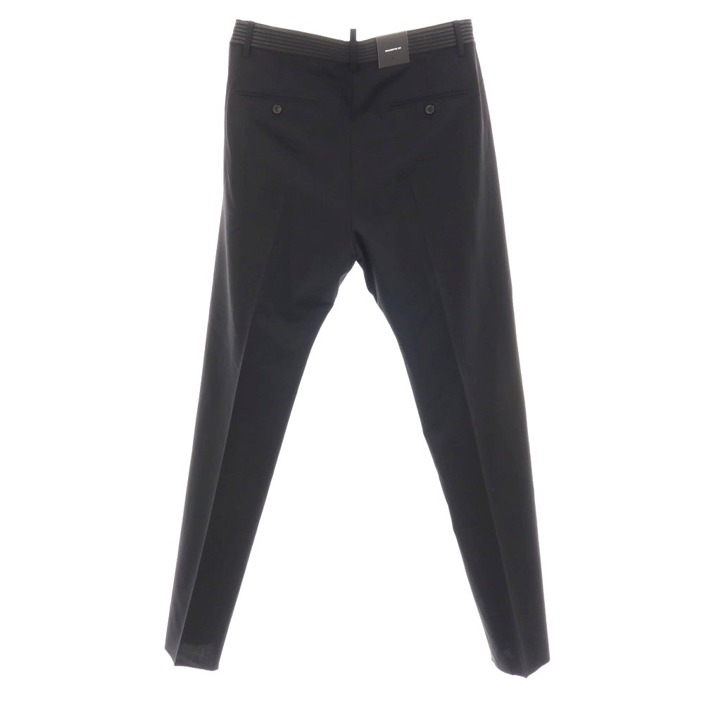 【新品】ディースクエアード DSQUARED2 CIGARETTE PANT ストレッチ ウール カジュアルスラックスパンツ ブラック【サイズ48】【 状態ランクN 】【 メンズ 】