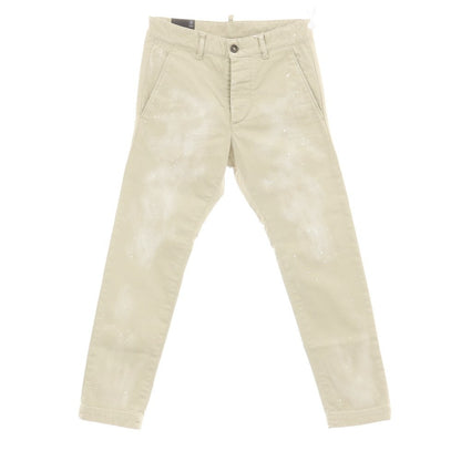 【新品】ディースクエアード DSQUARED2 COOL GUY PANT ペイント加工 ストレッチ コットン チノパンツ ベージュ【サイズ42】【 状態ランクN 】【 メンズ 】