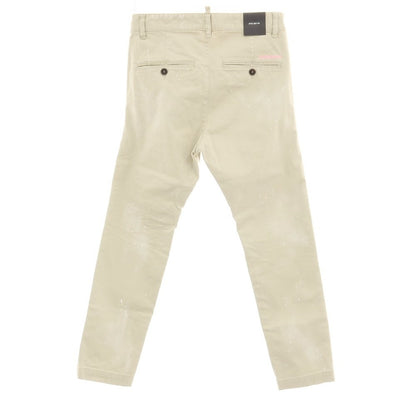 【新品】ディースクエアード DSQUARED2 COOL GUY PANT ペイント加工 ストレッチ コットン チノパンツ ベージュ【サイズ42】【 状態ランクN 】【 メンズ 】