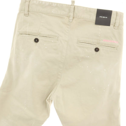 【新品】ディースクエアード DSQUARED2 COOL GUY PANT ペイント加工 ストレッチ コットン チノパンツ ベージュ【サイズ42】【 状態ランクN 】【 メンズ 】
