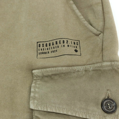 【SALE10%OFF/返品不可】【新品】ディースクエアード DSQUARED2 BIG CARGO FIT 製品加工 コットン スウェット ショートパンツ オリーブ【 サイズS 】【 状態ランクN 】【 メンズ 】