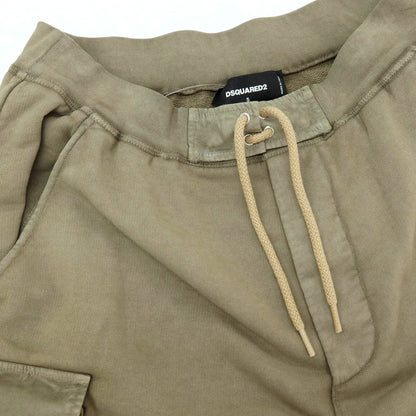 【SALE10%OFF/返品不可】【新品】ディースクエアード DSQUARED2 BIG CARGO FIT 製品加工 コットン スウェット ショートパンツ オリーブ【 サイズS 】【 状態ランクN 】【 メンズ 】