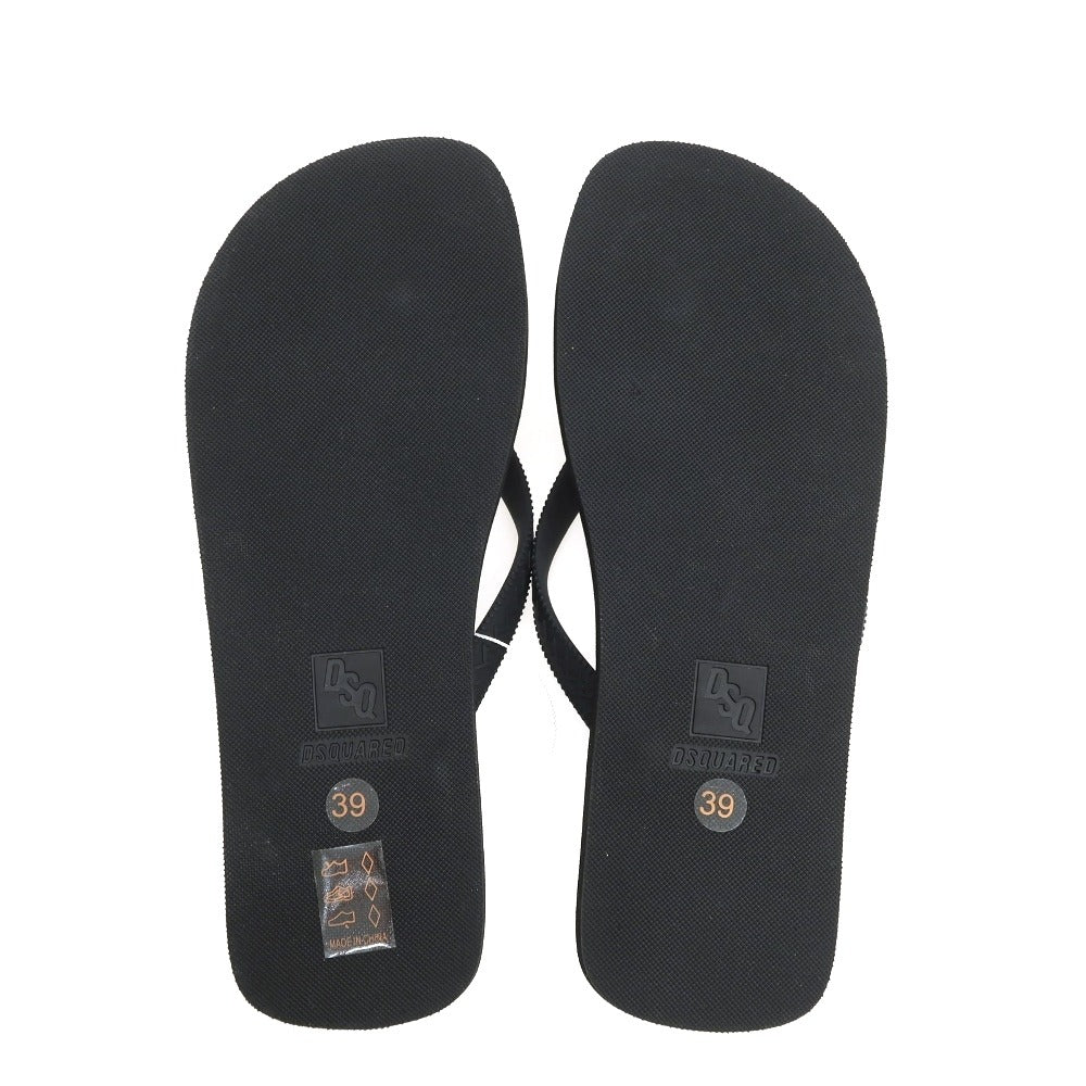 【新品】ディースクエアード DSQUARED2 S82FF0001 ラバー系 ビーチサンダル ブラック【サイズ39】【 状態ランクN 】【 メンズ 】