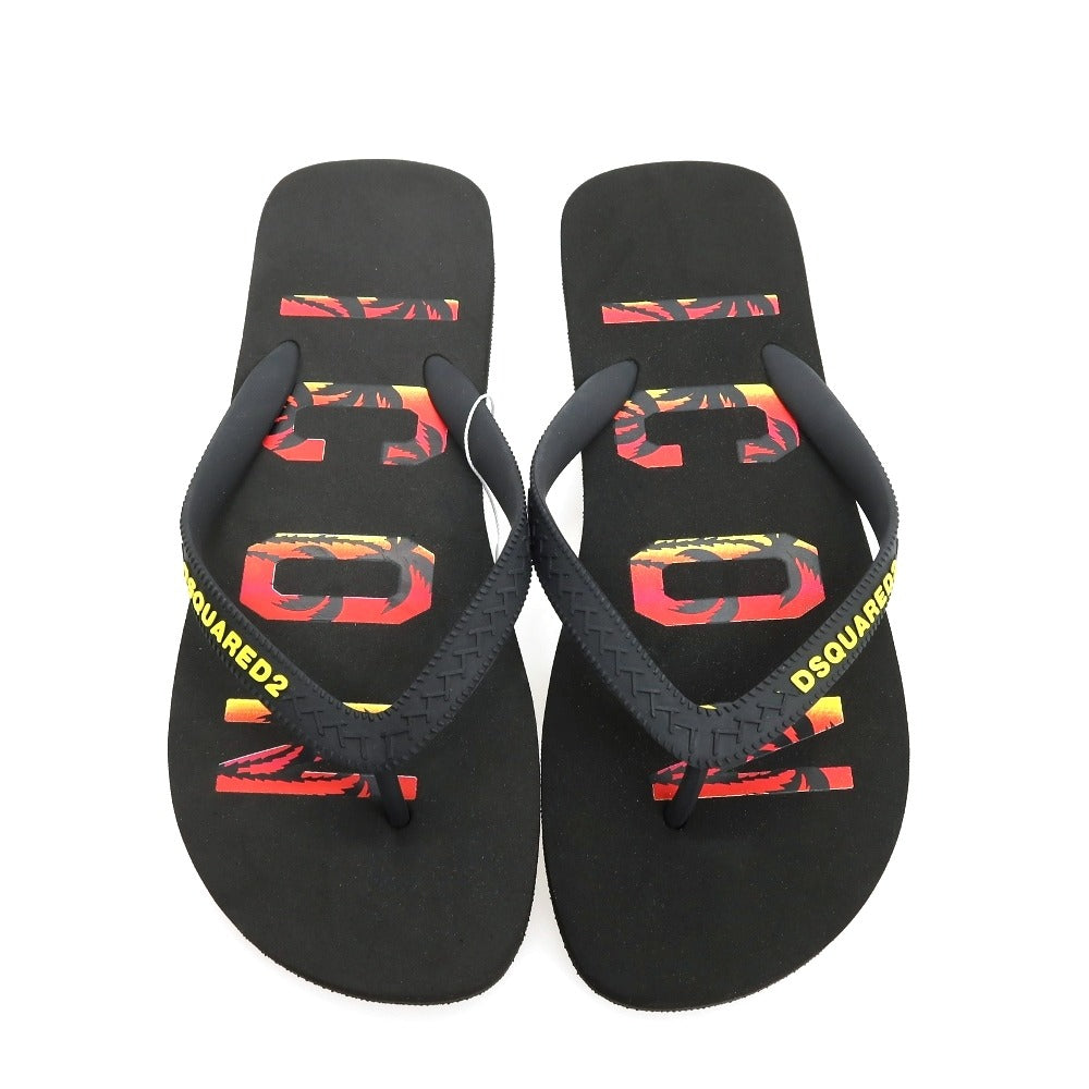 【新品アウトレット】ディースクエアード DSQUARED2 S82FF0001 ラバー系 ビーチサンダル ブラック【サイズ42】【 状態ランクN- 】【 メンズ 】