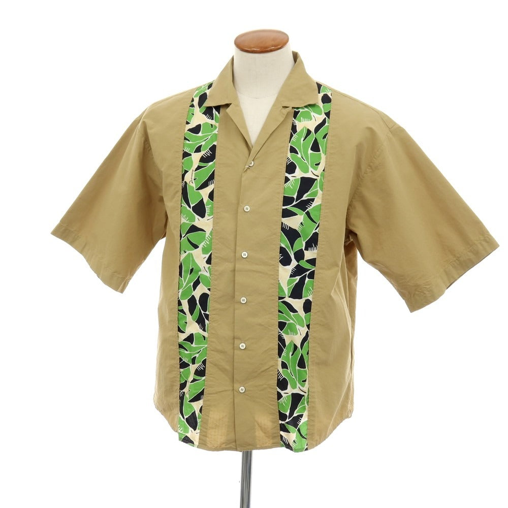 【新品】ディースクエアード DSQUARED2 Bowling Dropped Shoulder Shirt オープンカラー 半袖シャツ カーキベージュ【サイズ48】【 状態ランクN 】【 メンズ 】