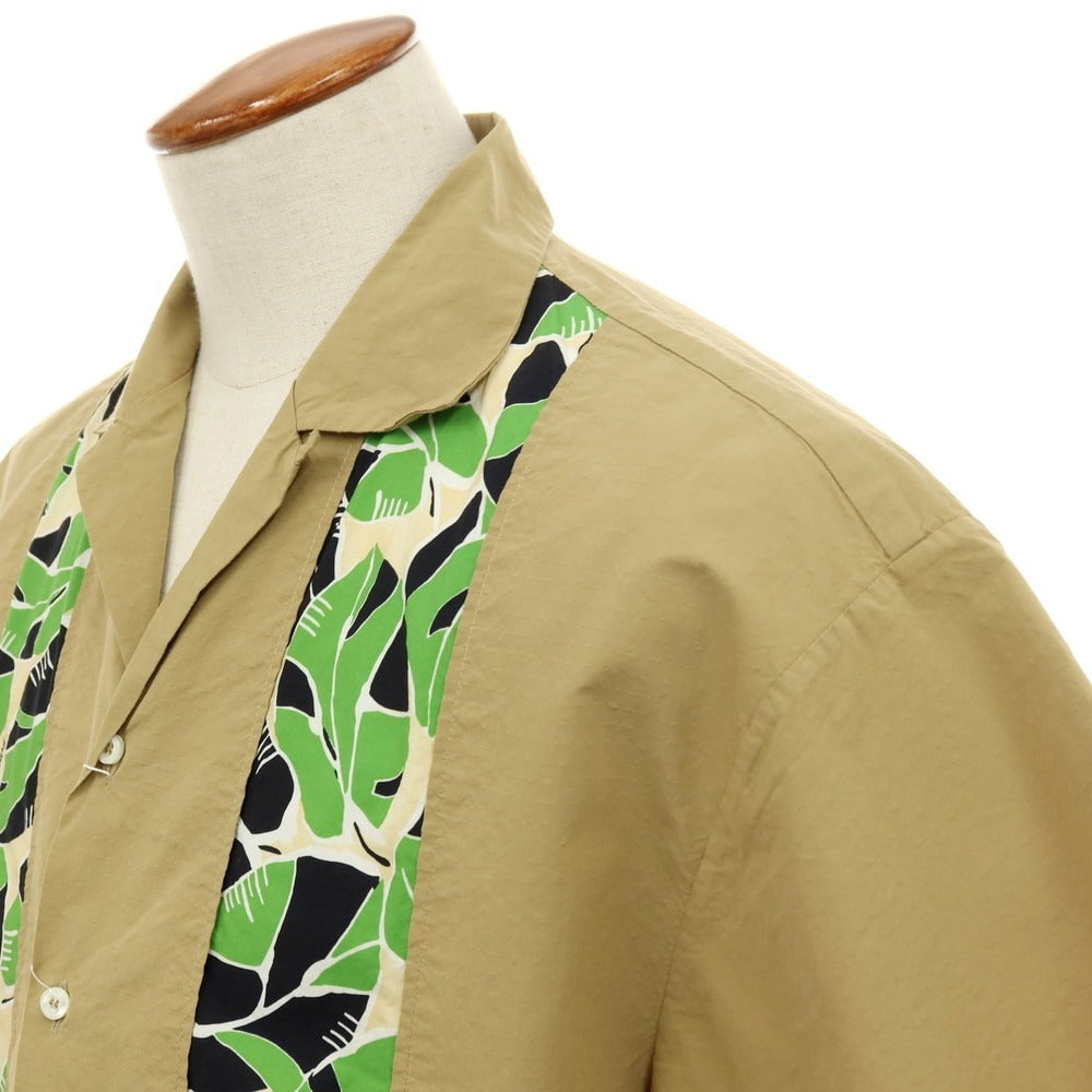 【新品】ディースクエアード DSQUARED2 Bowling Dropped Shoulder Shirt オープンカラー 半袖シャツ カーキベージュ【サイズ48】【 状態ランクN 】【 メンズ 】