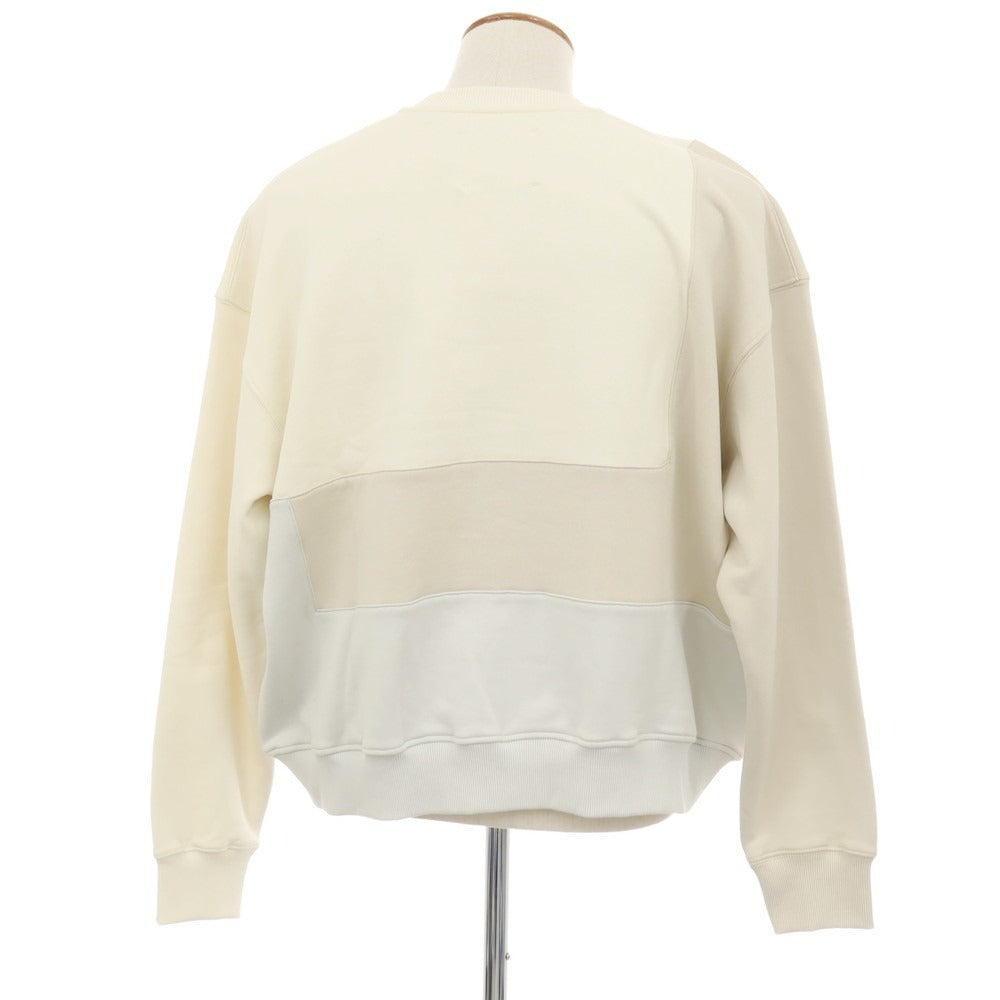 【新品アウトレット】ロードレス ROADLESS コットン 切り替えデザイン クルーネック スウェット クリームxグレー【サイズM】【 状態ランクN- 】【 メンズ 】