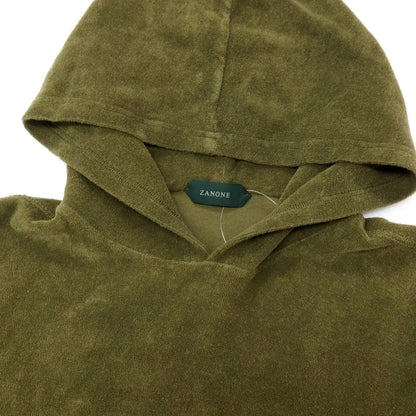 【新品】ザノーネ ZANONE コットン パイル プルオーバー パーカー オリーブ【サイズ48】【 状態ランクN 】【 メンズ 】